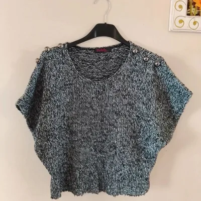 👒 Tendance Hiver 2026  👒Pull chiné noir sans manches Taille 38 Multiples comme neuf NP 39 e 👒